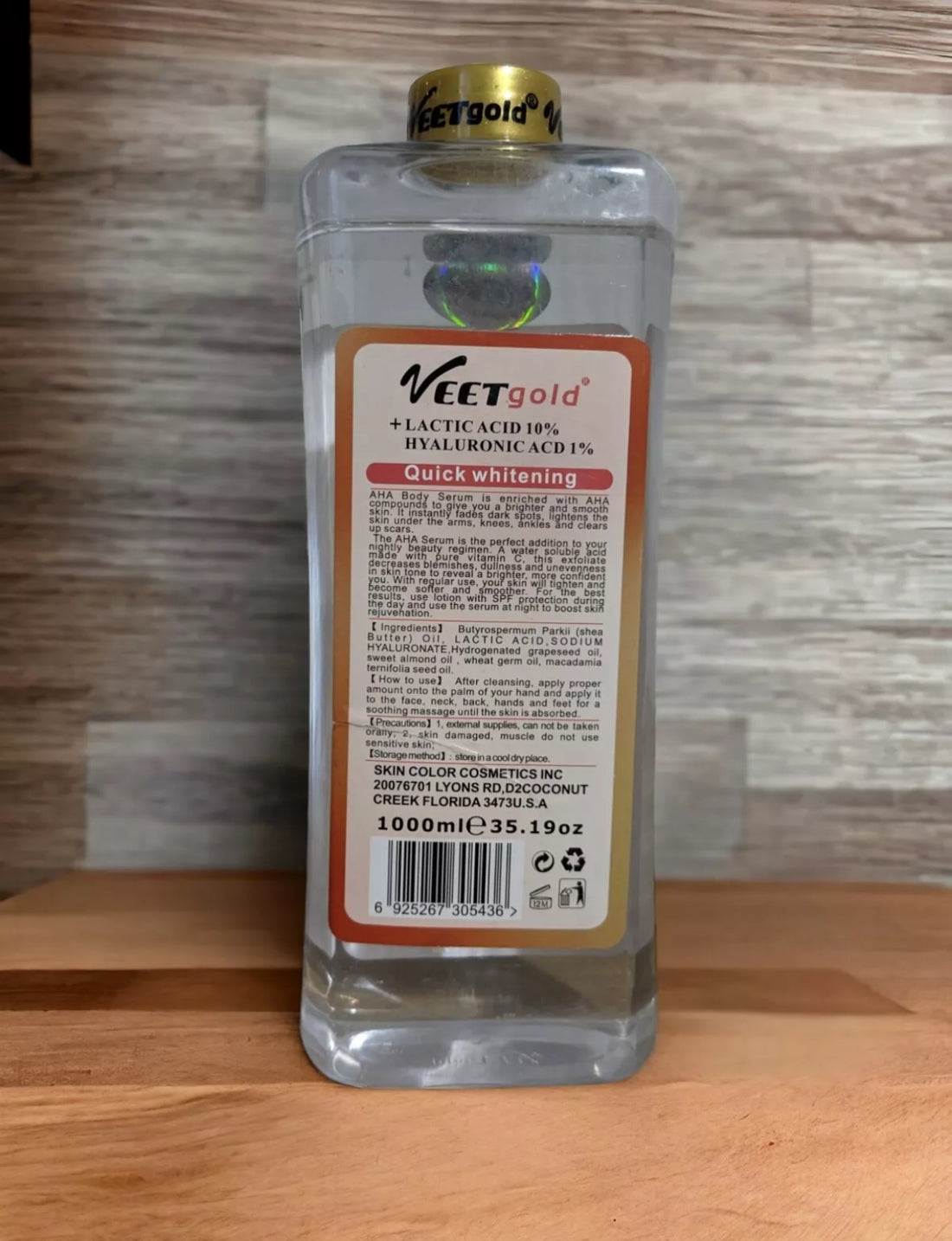 Veetgold AHA Face &amp; Body SPF 15 Extra Whitening Oil 1000ML x1