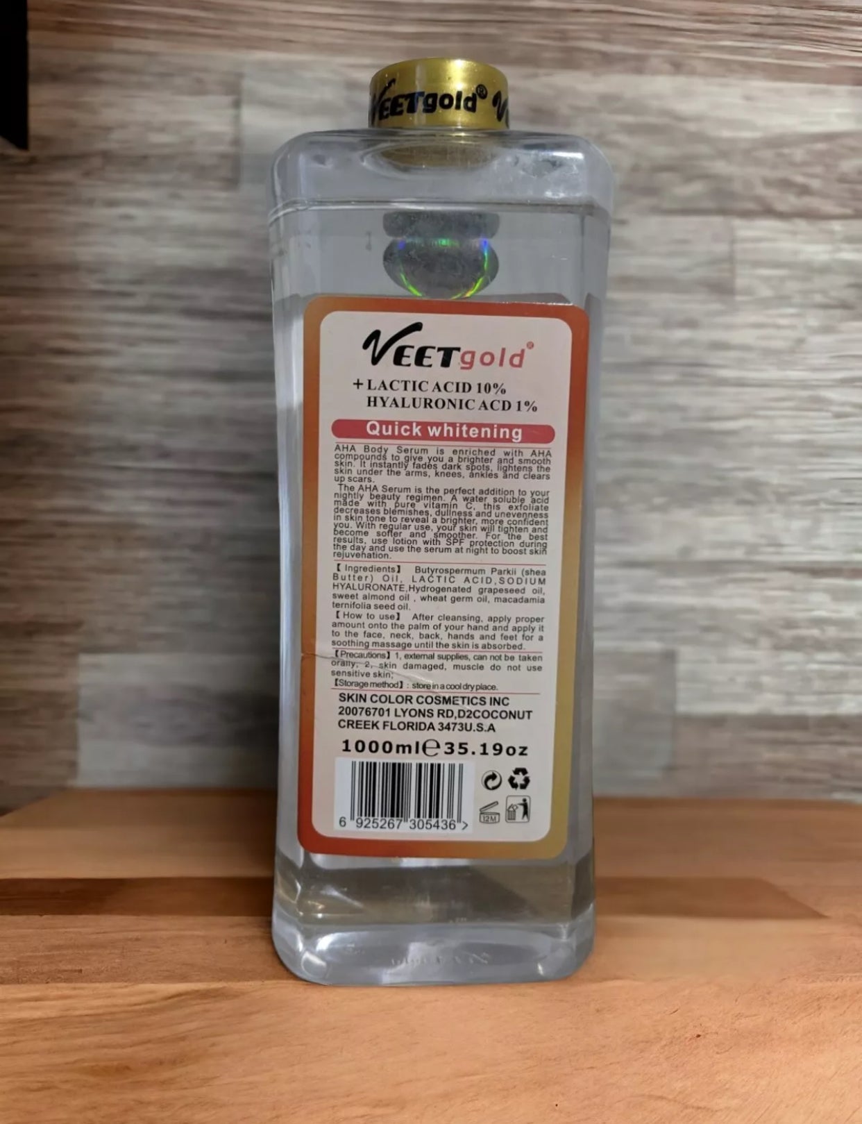 Veetgold AHA Face &amp; Body SPF 15 Extra Whitening Oil 1000ML x1