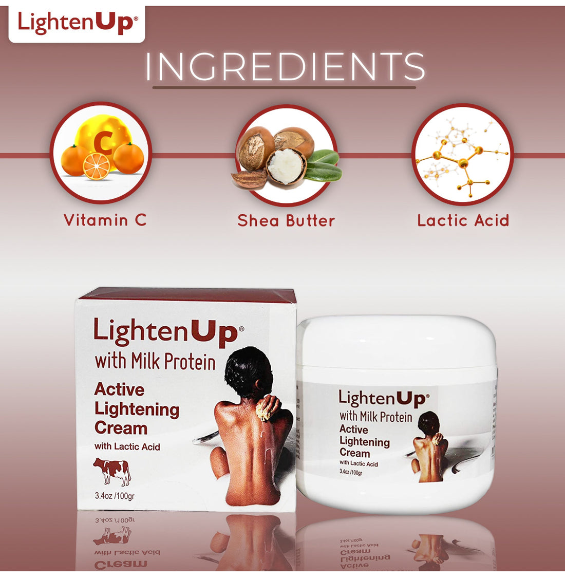 LightenUp Milk Protein Active Lightening Cream 3.4 oz / 100 ml
