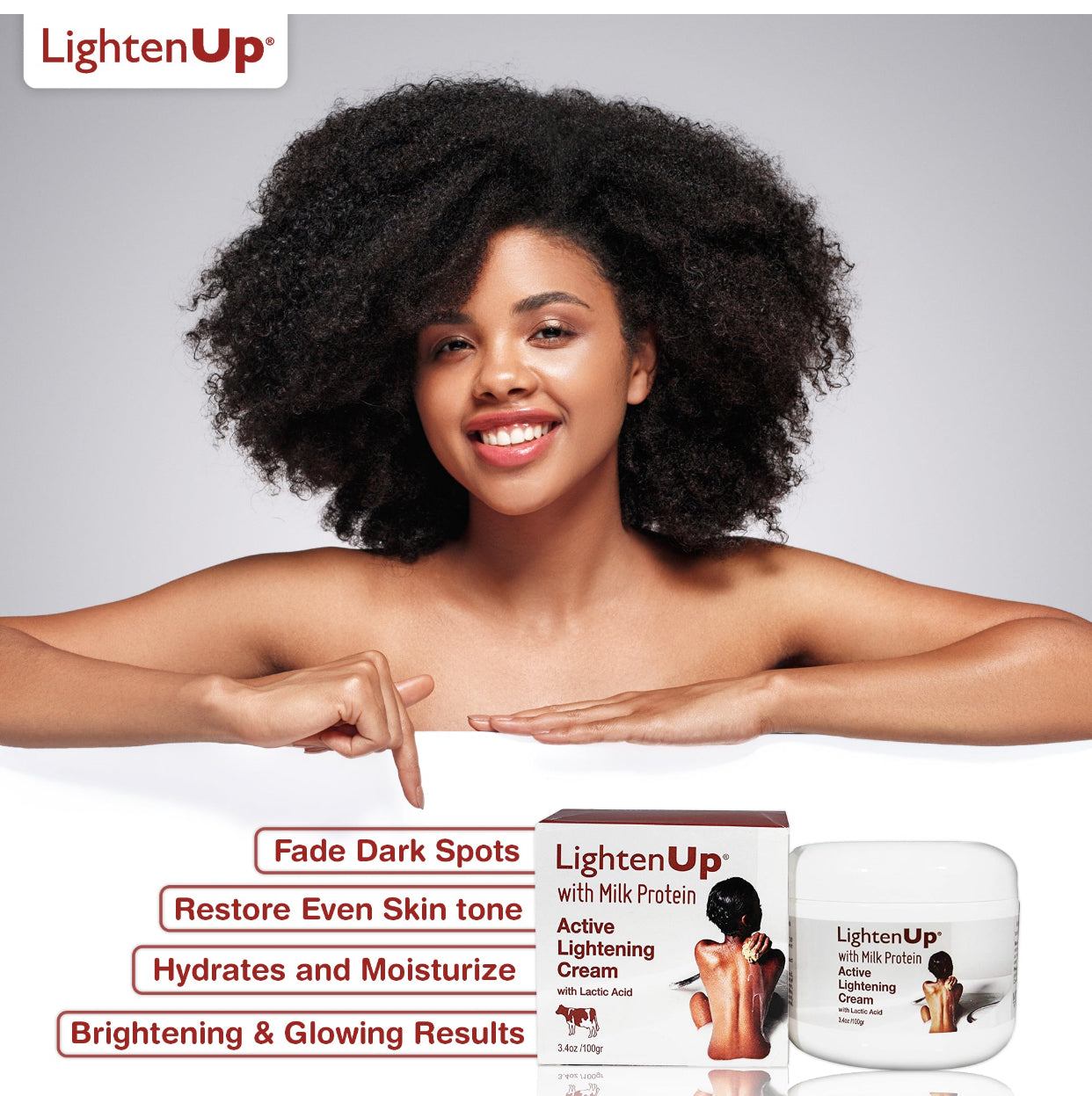 LightenUp Milk Protein Active Lightening Cream 3.4 oz / 100 ml