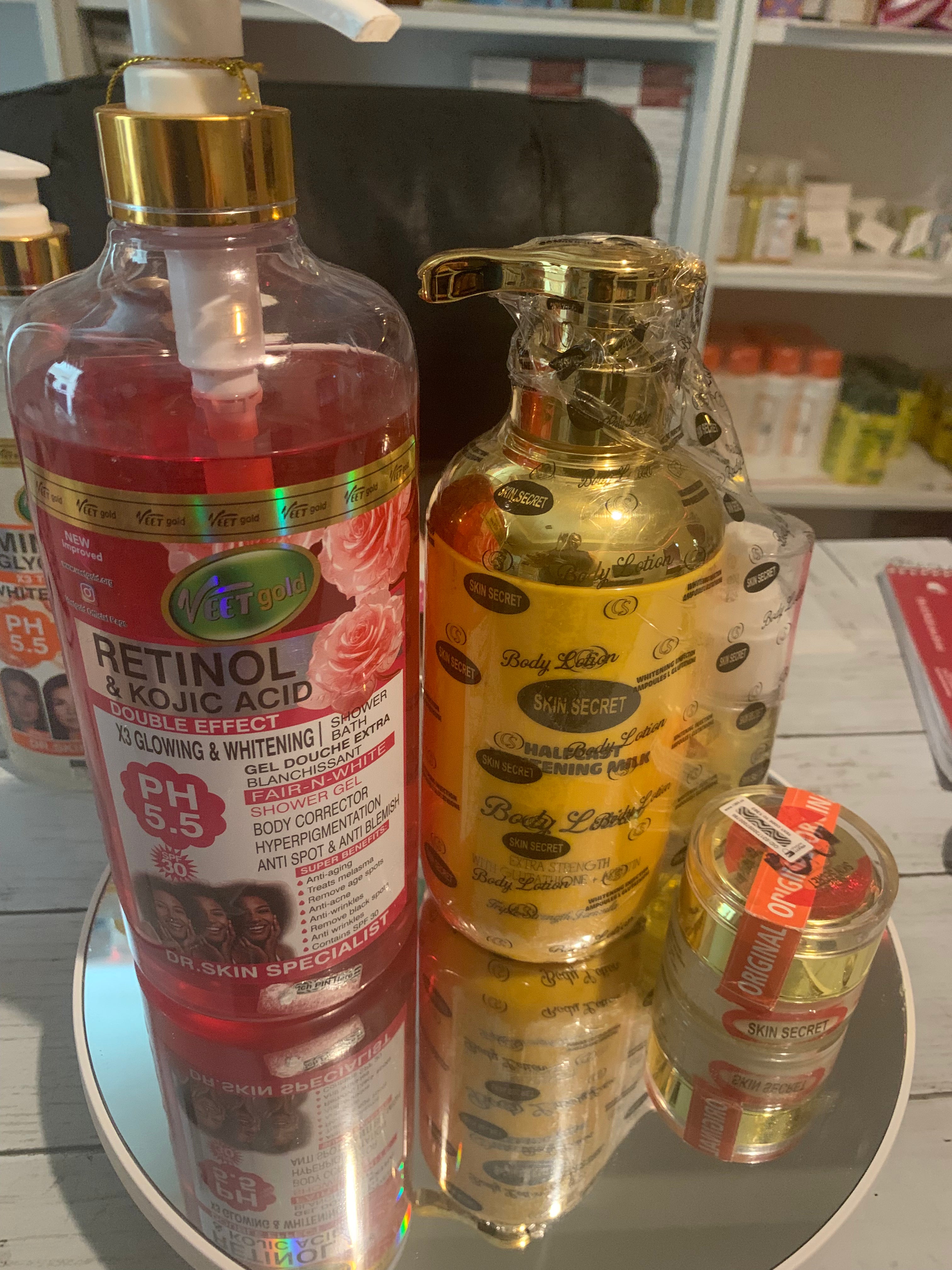 Skin secret and Veetgold strawberry & peach shower gel ULTIMATE COMBO 3 pcs