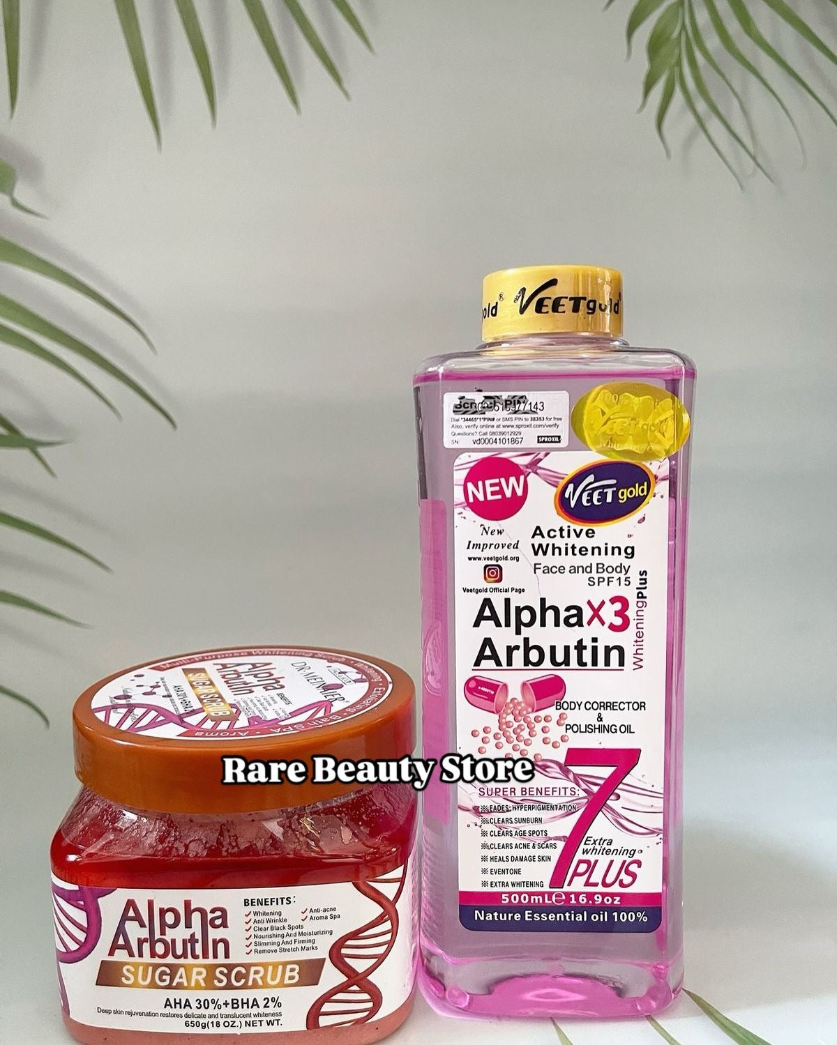 Alpha Arbutin Body Correcting Oil & Exfoliating Body Scrub Combo