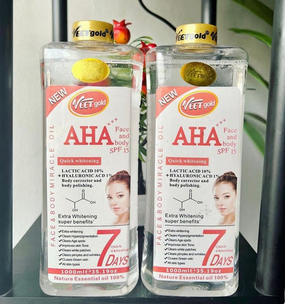 Veetgold AHA Face &amp; Body SPF 15 Extra Whitening Oil 1000ML x2