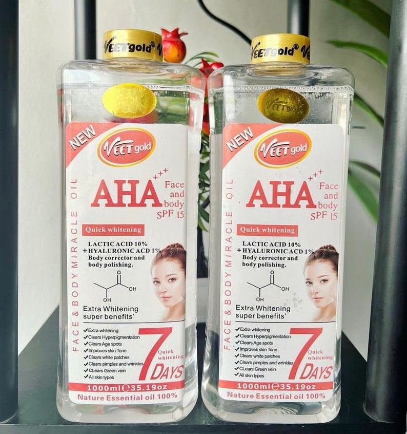 Veetgold AHA Face & Body SPF 15 Extra Whitening Oil 1000ML x2