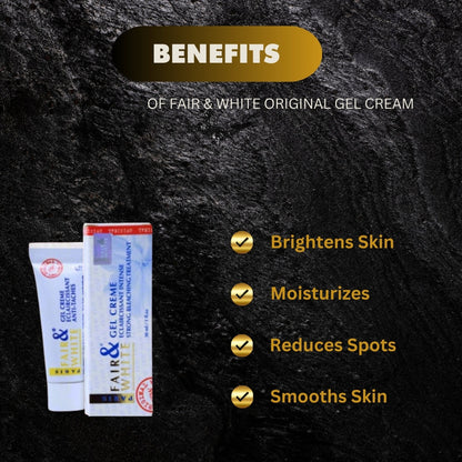 Fair &amp; White Gel Creme Eclaircissant intense Strong Bleaching Treatment (White Tube)) 1 oz / 30ml