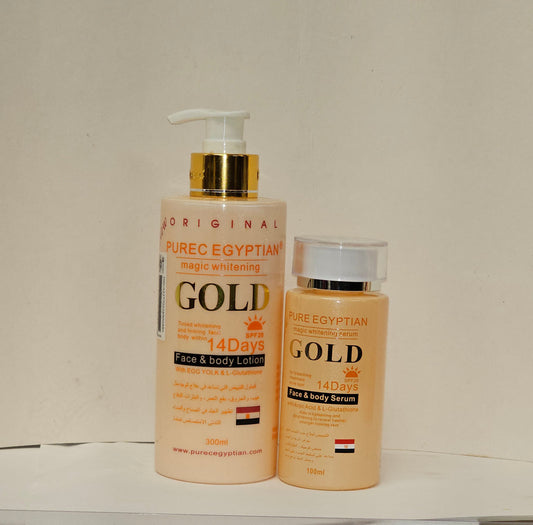 Purec Egyptian Gold lotion & SERUM Set 300ml PURE EGYPTIAN MAGIC