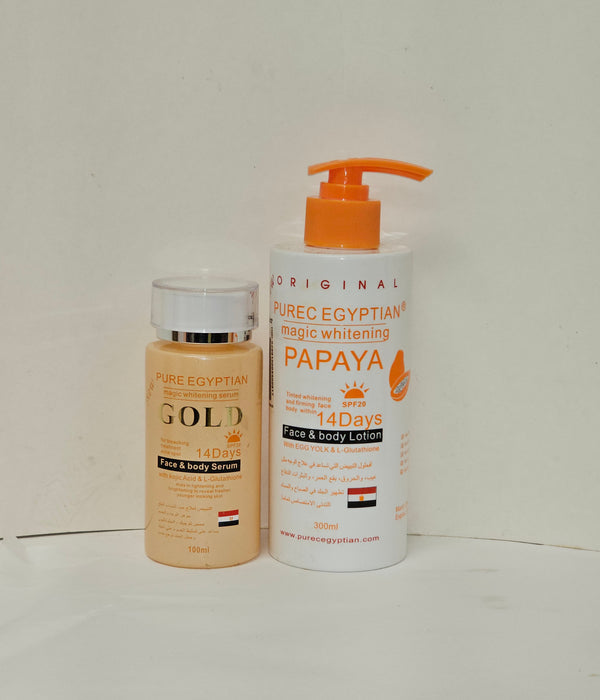 Purec Egyptian Gold lotion & SERUM Set 300ml PURE EGYPTIAN MAGIC