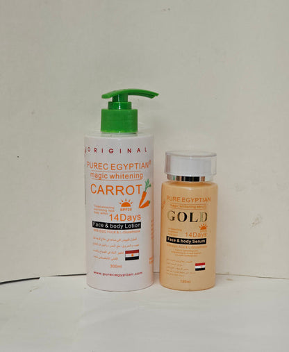Purec Egyptian Gold lotion &amp; SERUM Set 300ml PURE EGYPTIAN MAGIC