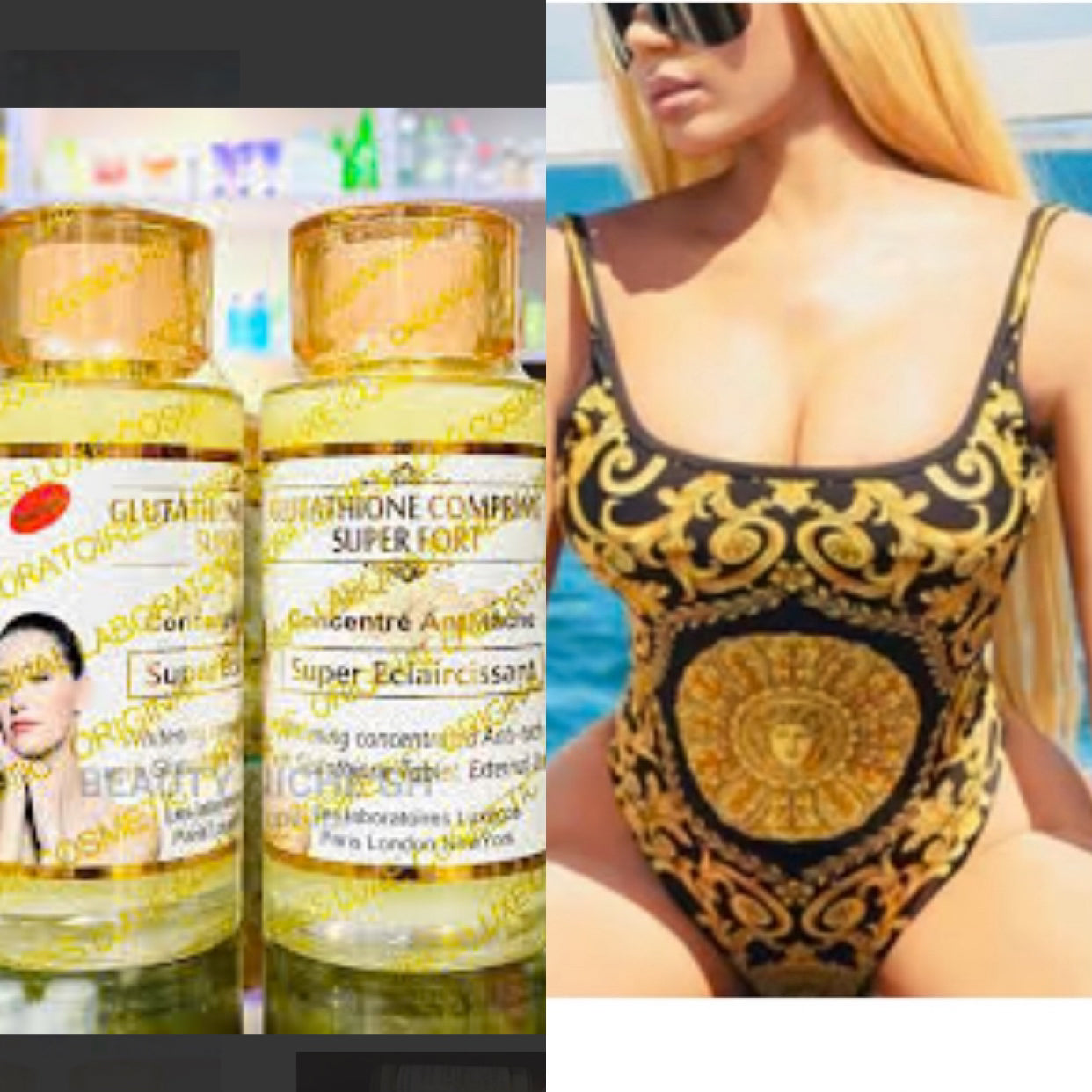 Glutathione Comprime whitening serum 100ml x 1. Mix into your lotion.