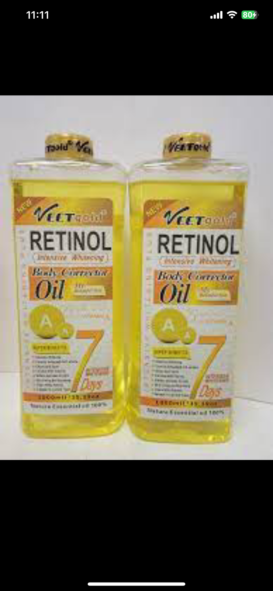 Veetgold Retinol Intensive Whitening Body correcting oil 1000ml