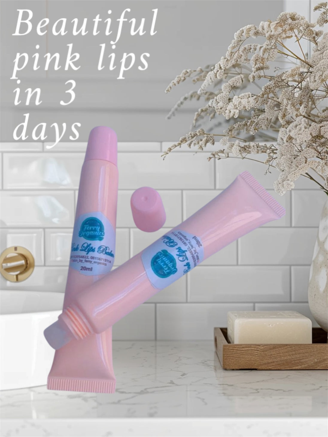 Pink balm and Scrub, Lightening Firming Rejuvenating Dark Lip and Stains Remover (2 PACK) - Kismet Beauty Brands