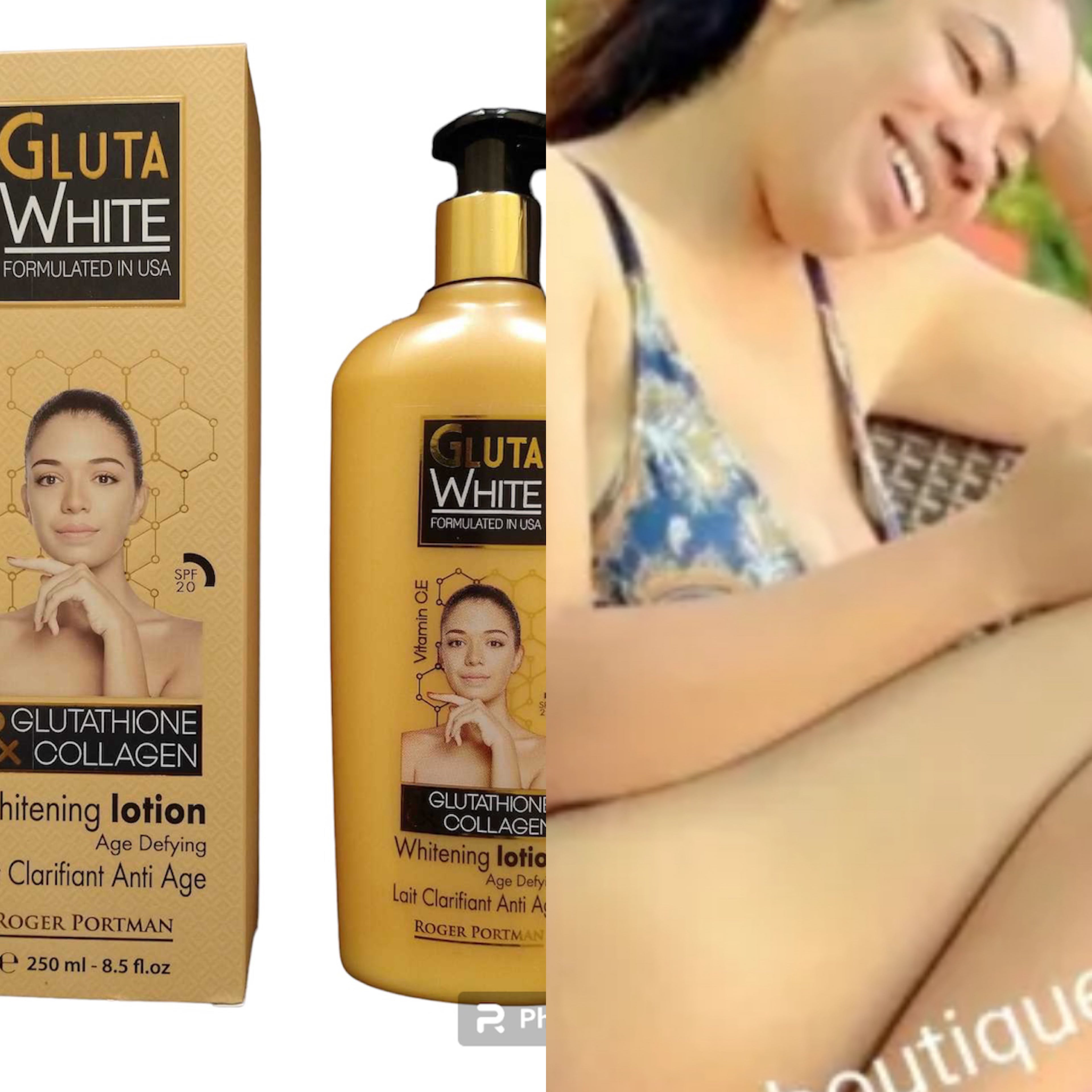 Gluta White Glutathione &amp; Collagen Whitening Lotion 8.5floz and OIL (2 PCS)