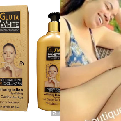 Gluta White Glutathione &amp; Collagen Whitening Lotion 8.5floz and OIL (2 PCS)
