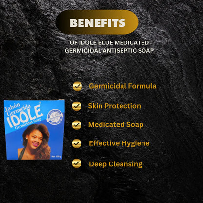 Idol (Blue) Germicidal Soap 3.5oz / 100g (6 PACK)