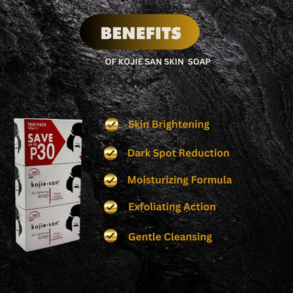 Kojie San Lightening Kojic Acid Soap 3 Bars - Kismet Beauty Brands