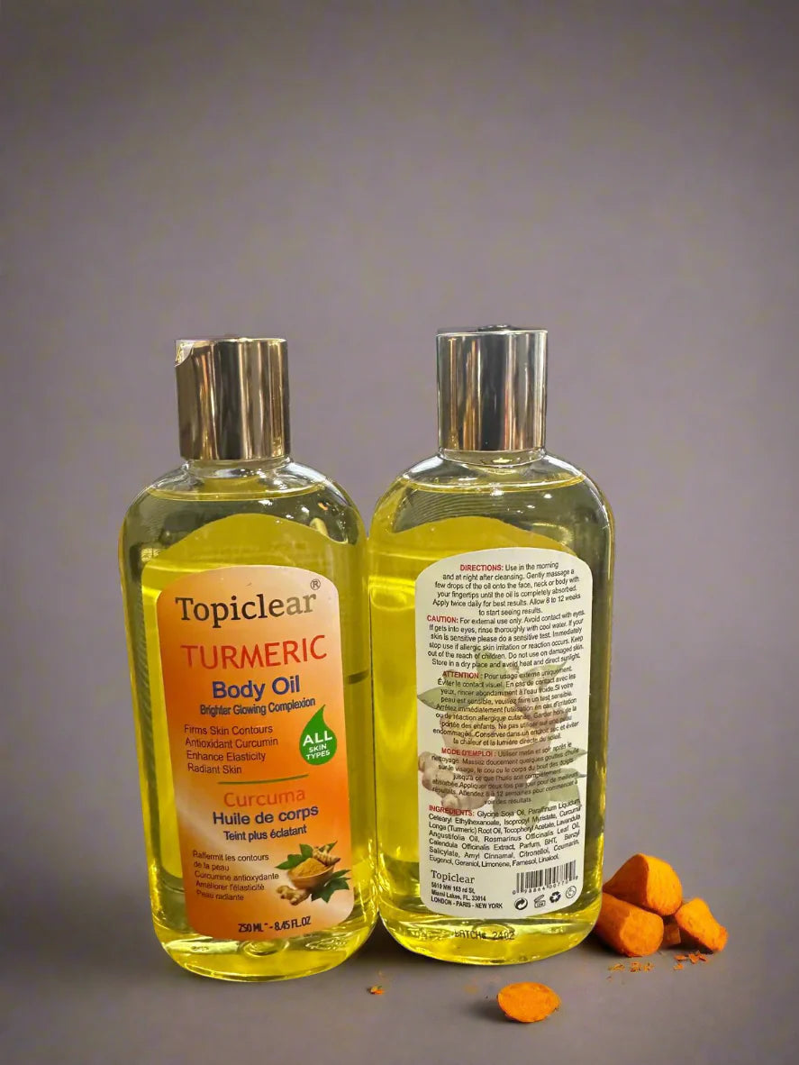 Topiclear Turmeric Body Oil 250ml 8.45 oz