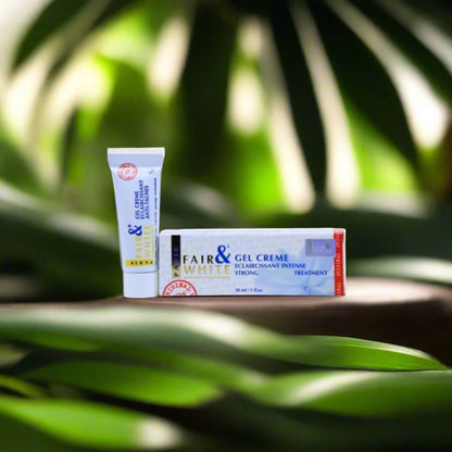 Fair &amp; White Gel Creme Eclaircissant intense Strong Bleaching Treatment (White Tube)) 1 oz / 30ml