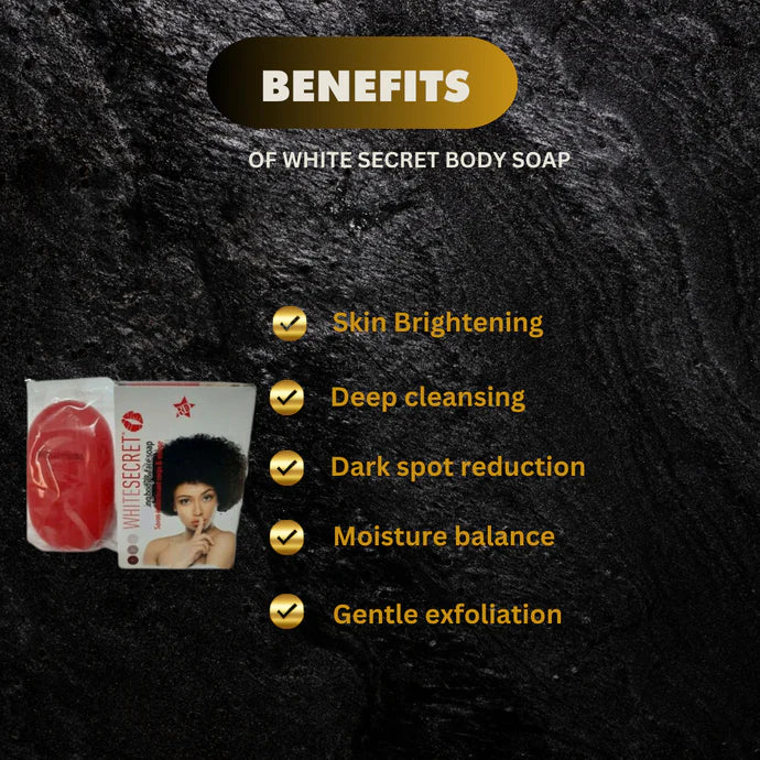 White Secret Exfoliating Dark Sot Remover Soap 190 G - Kismet Beauty Brands