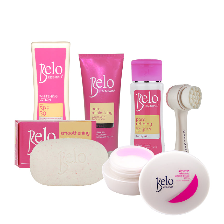Belo Essentials Pore Refining Whitening Treatment Set with No Capsules- For Oily Skin