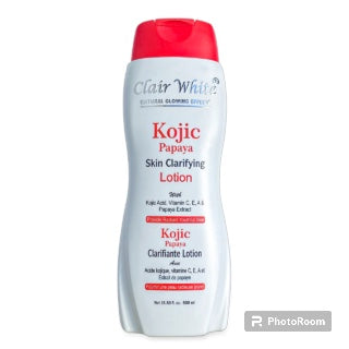Clair White Kojic Acid, Papaya Extract Skin Clarifying Lotion 500ml Clair White