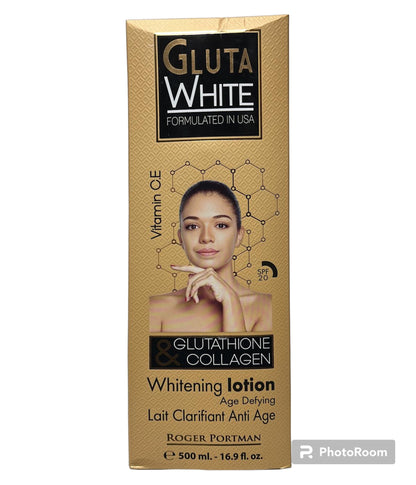 Gluta White Glutathione &amp; Collagen Whitening Lotion 16.9floz Gluta white