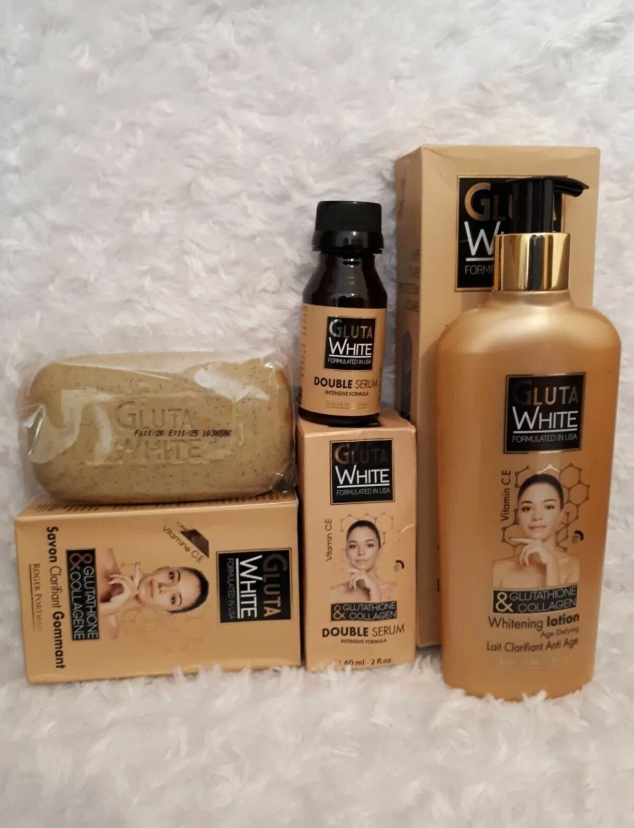 Gluta White Glutathione &amp; Collagen Whitening Lotion 16.9floz (3 PACK) Gluta white