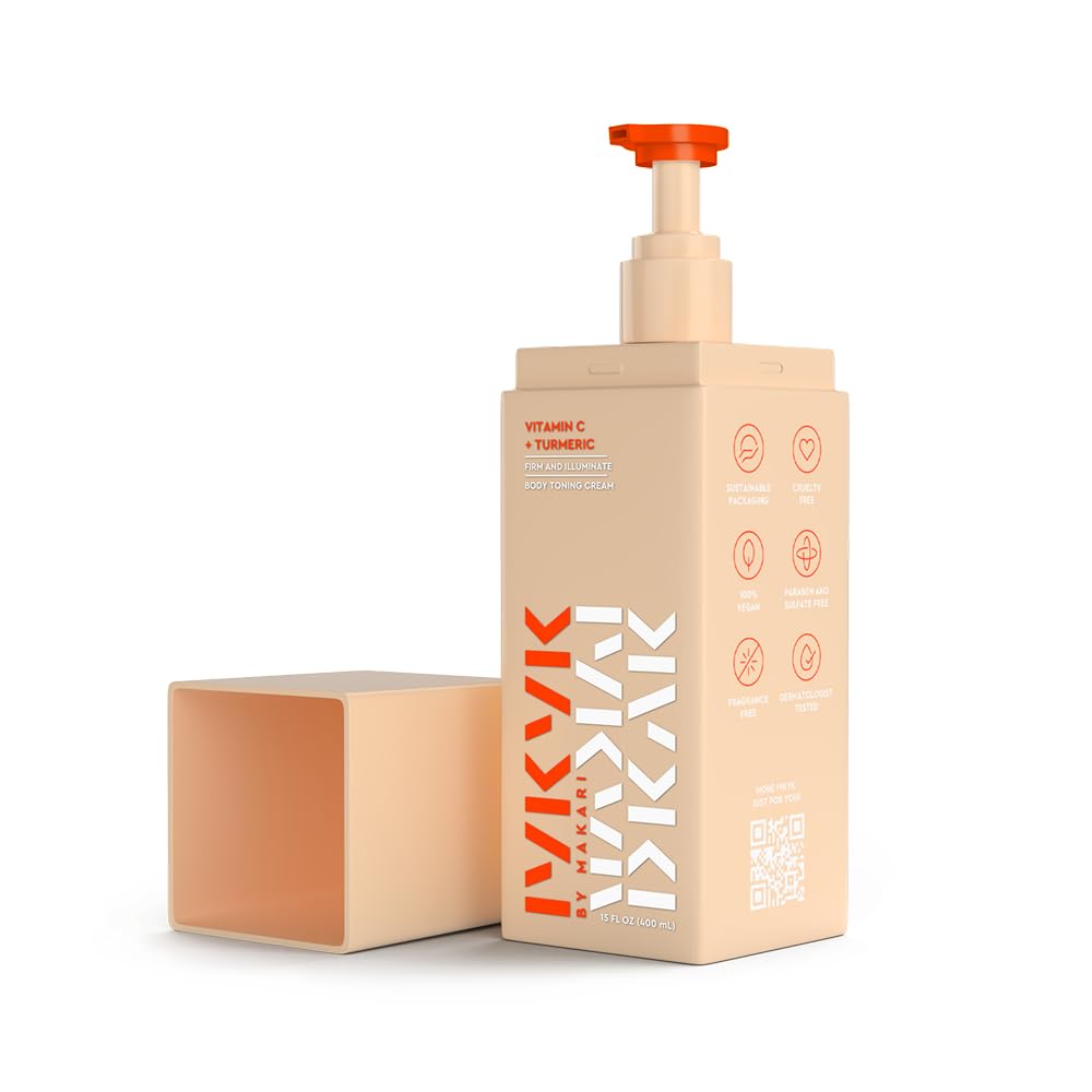 IYKYK By Makari Vitamin C + Turmeric Body Toning Cream, Lightweight Firming Body Lotion for Women, Reduces Appearance of Dark Spots for Radiant Skin