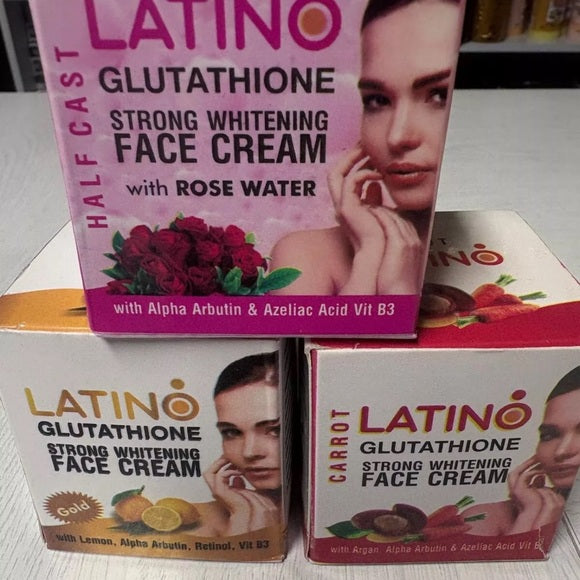 glutathione whitening face cream LATINO face cream with vitamin E, C, GLUTATHIONE , ALPHA ARBUTIN. STRO