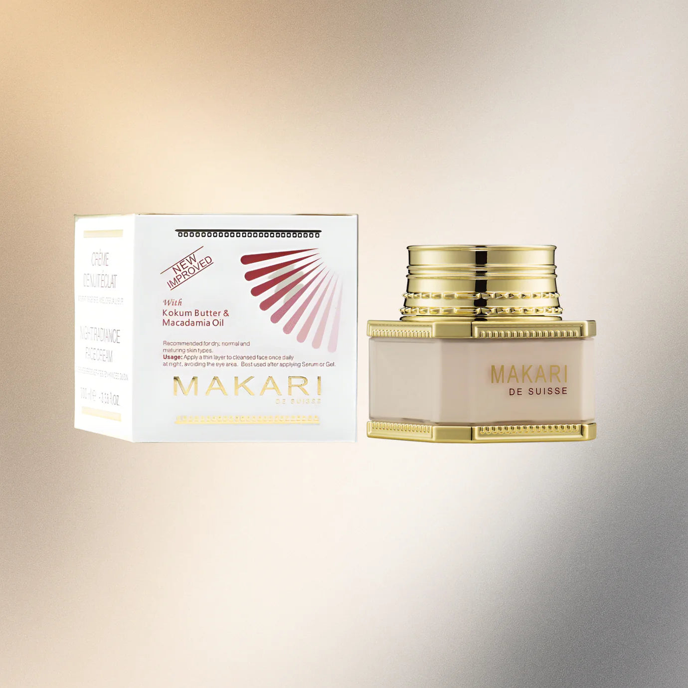 Makari Night Radiance Face Cream w/ Kokum Butter & Macadamia 3.35oz/100 ml
