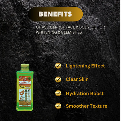 VSC Carrot Face &amp; Body Oil for Clarifying &amp; Blemishes 200ml/6.76oz