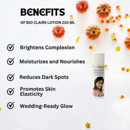 BIO CLAIRE LIGHTENING BODY LOTION + CREAM JAR + OIL + SOAP + CREME TUBE COMPLETE SET.
