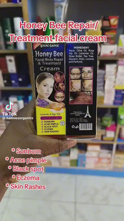 Honey bee with carrot extracts face &amp; body repair Treatment cream. Clears black spots, sunburn, acne pimples, eczema &amp; rash