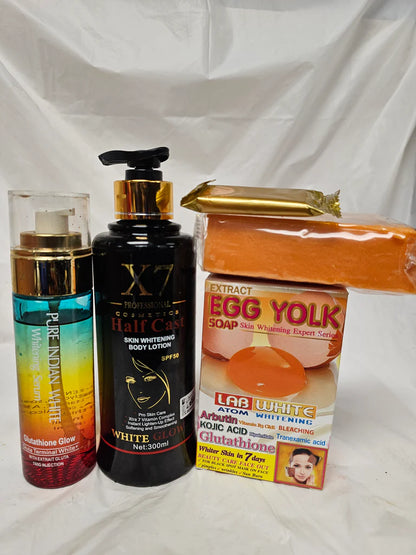 X7 halfcast lightening body milk 300ml set EGG YOLK SET