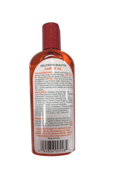 Hollywood Beauty Carrot Oil Hair &amp; Scalp Treatment 8 oz HOLLYWOOD BEAUTY