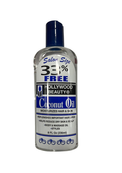 Hollywood Beauty Coconut Oil Moisturizes Hair & Skin 8 oz HOLLYWOOD BEAUTY