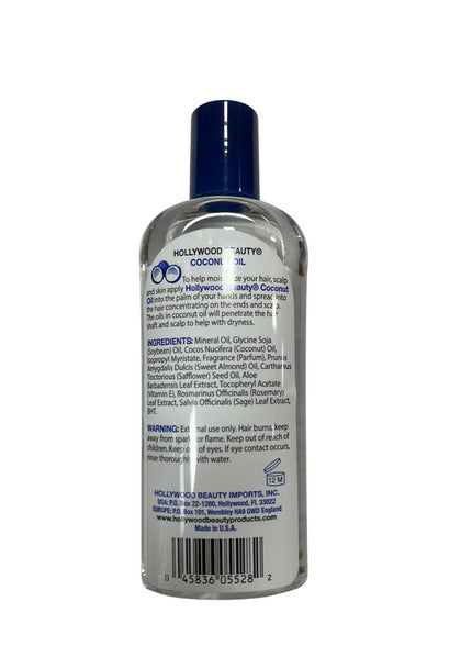 Hollywood Beauty Coconut Oil Moisturizes Hair & Skin 8 oz HOLLYWOOD BEAUTY