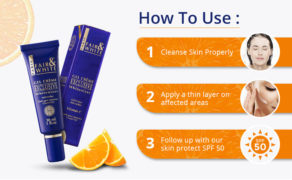 Fair &amp; White Exclusive Whitenizer Gel (Tube) Vit.C 1oz / 30gr Fair &amp; White Exclusive