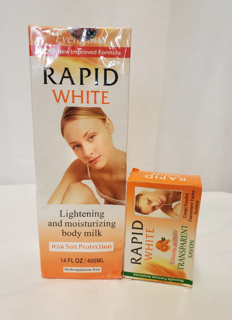 RAPID WHITE LIGHTENING AND MOISTURIZING BODY MILK + SOAP Rapid White