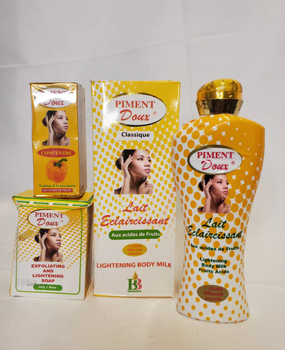 Piment Doux Lighening Body Milk + Serum + Soap PIMENT DOUX