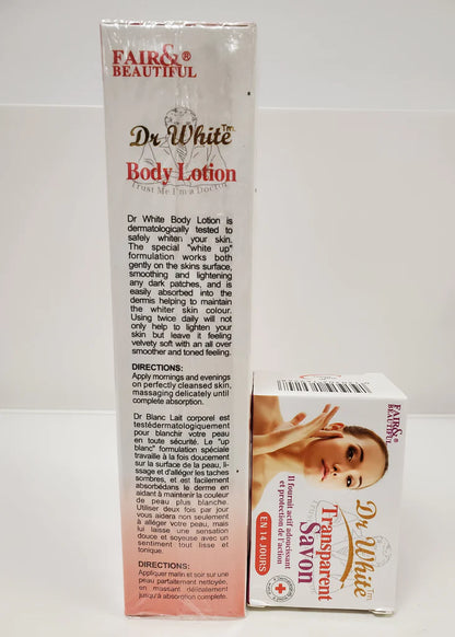 FAIR &amp; BEAUTIFUL DR WHITE WHITENING BODY CREAM+ SOAP RoyalGlow Organics