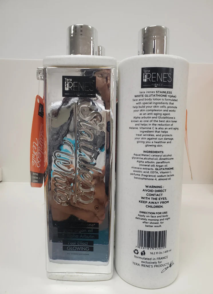 TERA IRENES STAINLESS WHITE GLUTATHIONE FACE &amp; BODY LOTION GLUTAMASTER
