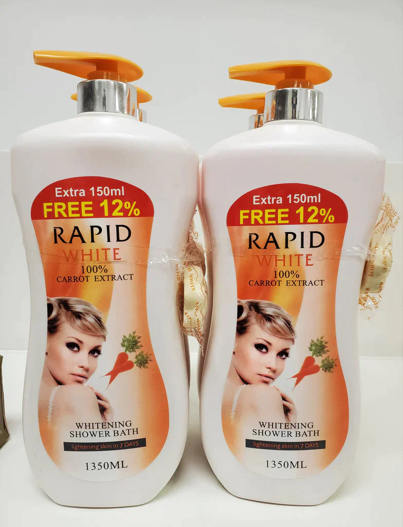 RAPID WHITE LIGHTENING AND MOISTURIZING BODY MILK + SHOWER GEL+SERUM+SOAP Rapid White