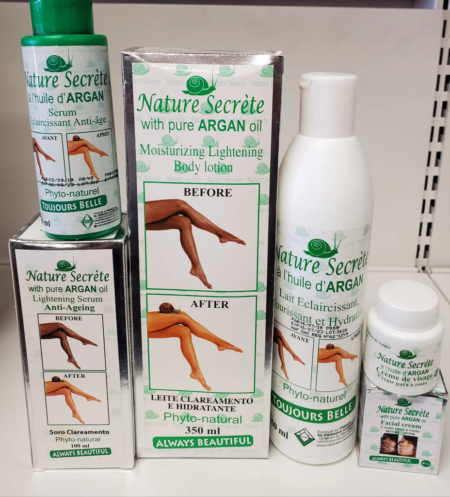 Nuture Secrete Carotte lightening Moisturizing Body Lotion With Pure Argan Oil + Serum + Face Cream Nature secret