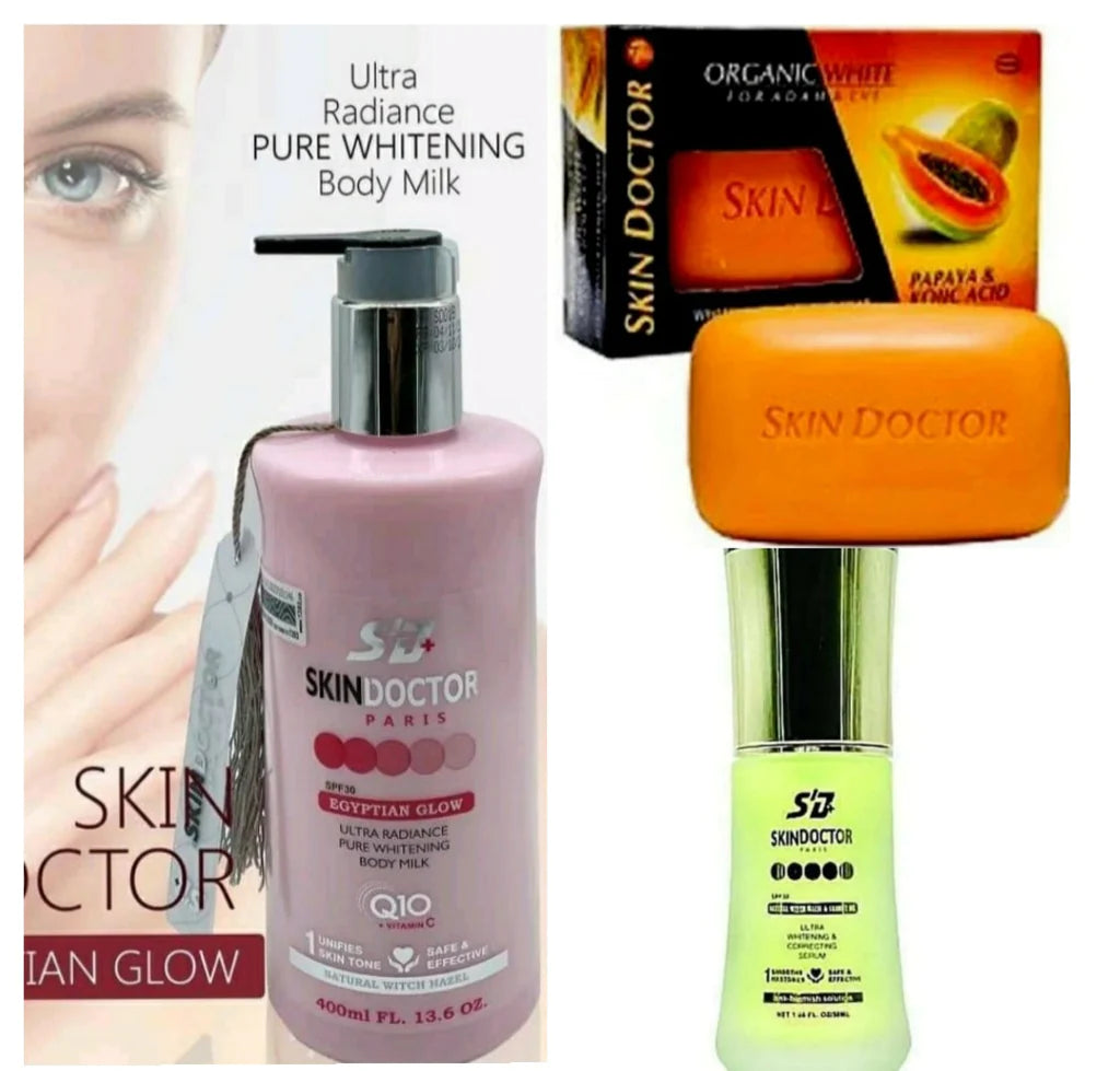 Copy of SKIN DOCTORSKIN DOCTOR PARIS EGYPTIAN GLOW ULTRA RADIANCE PURE WHITENING BODY MILK + SOAP + SERUM Skin doctor