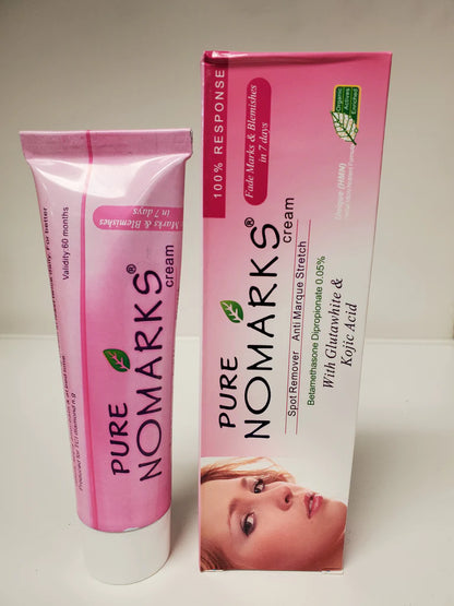 PURE NOMARKS CREAM SPOT REMOVER ANTI MARQUE STRETCH WITH GLUTAWHITE &amp; KOJIC ACID royalglow organics