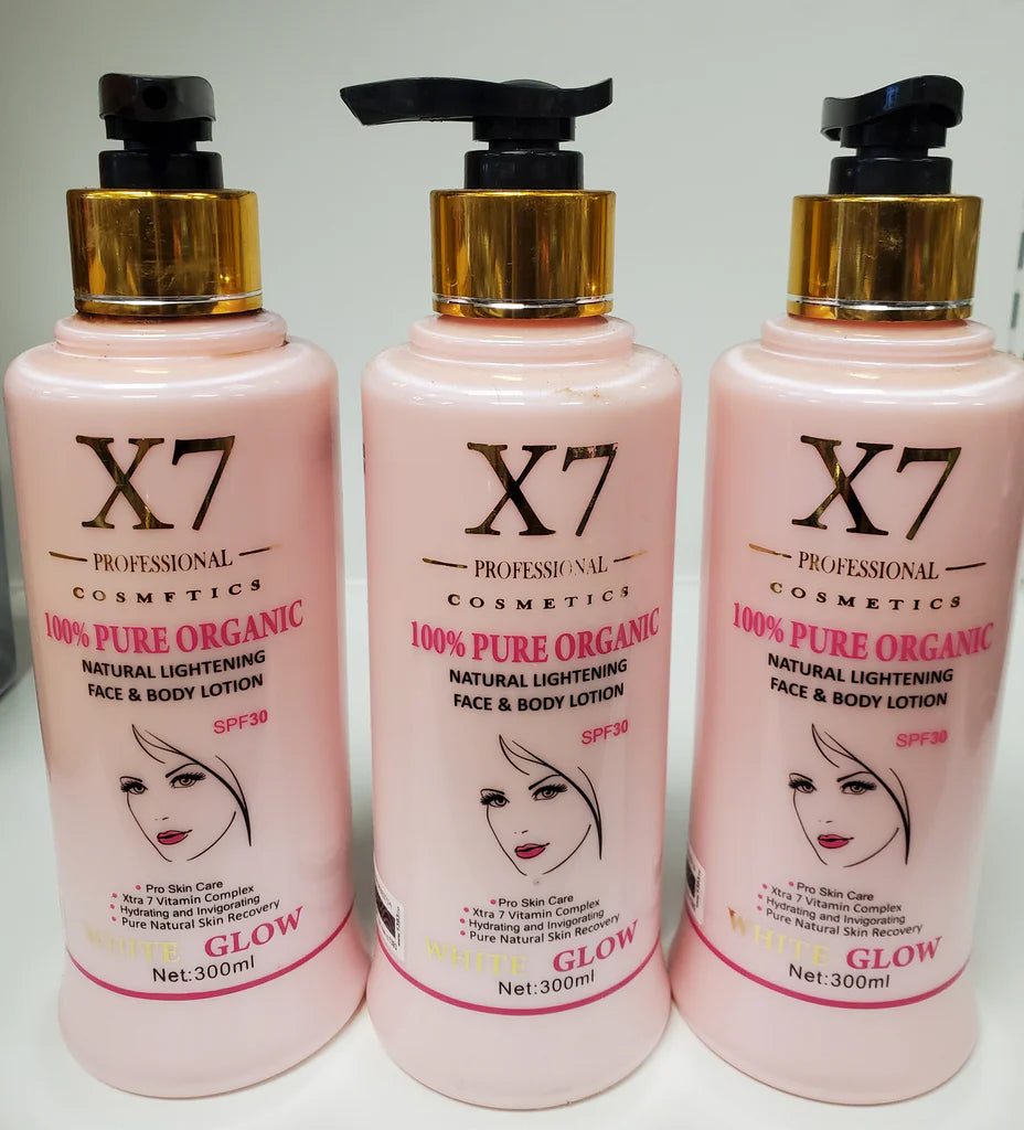X7 PURE ORGANIC NATURAL LIGHTENING FACE &amp; BODY LOTION RoyalGlow Organics