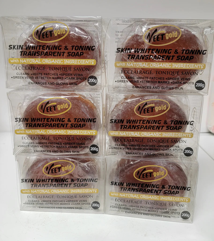 VEETGOLD SKIN WHITENING &amp; TONING TRANSPARENT SOAP VEETGOLD