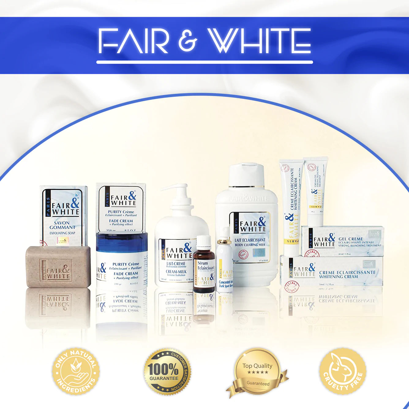 Fair &amp; White Gel Creme Eclaircissant intense Strong Bleaching Treatment (White Tube)) 1 oz / 30ml FAIR &amp; WHITE ORIGINAL