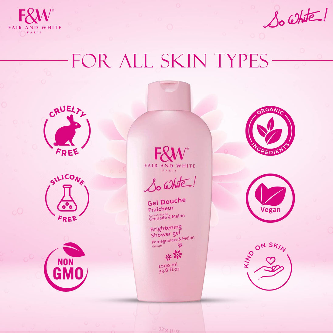 So White Brightening Shower Gel 33.8 oz / 1000 ml Fair & White So White