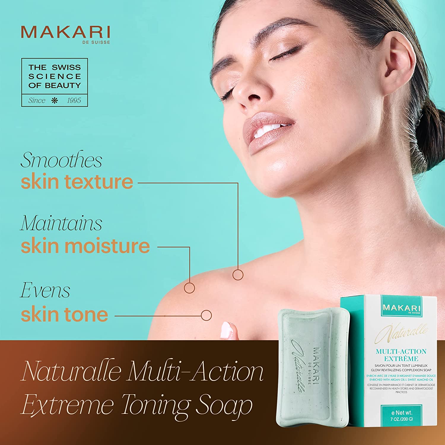 Makari Multi-Action Moisturising Lightening Tube Cream with Argan Oil&amp;Sweet Almond Oil SPF 15 1.7oz/50ml Makari